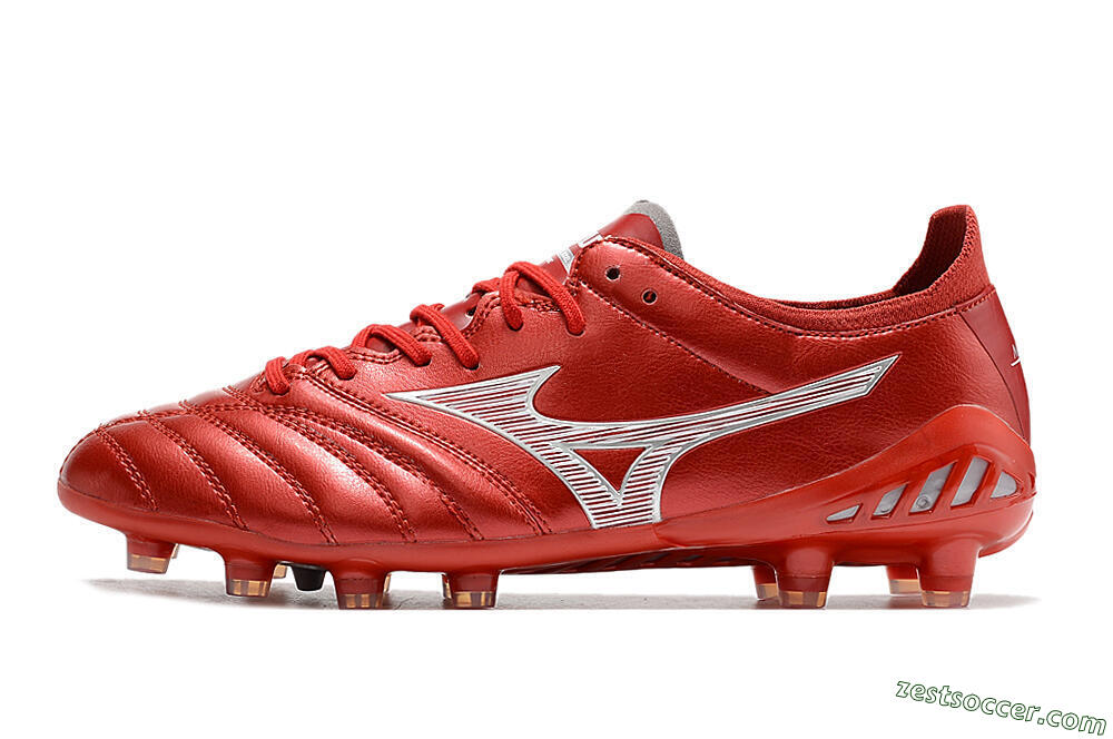Mizuno Morelia Neo 3 Japan FG Low-Tops Soccer Cleats - Red/White 2