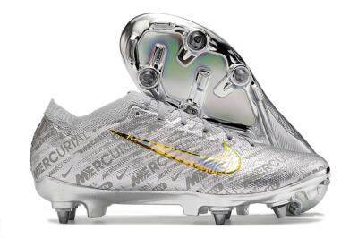 Nike Air Zoom Mercurial Vapor 15 Elite SG Low-Tops Soccer Cleats - Silver/Gold
