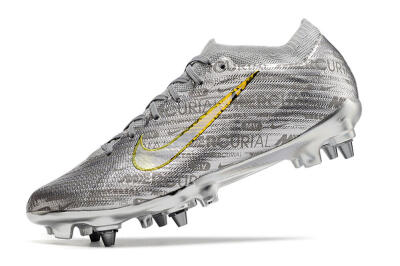 Nike Air Zoom Mercurial Vapor 15 Elite SG Low-Tops Soccer Cleats - Silver/Gold