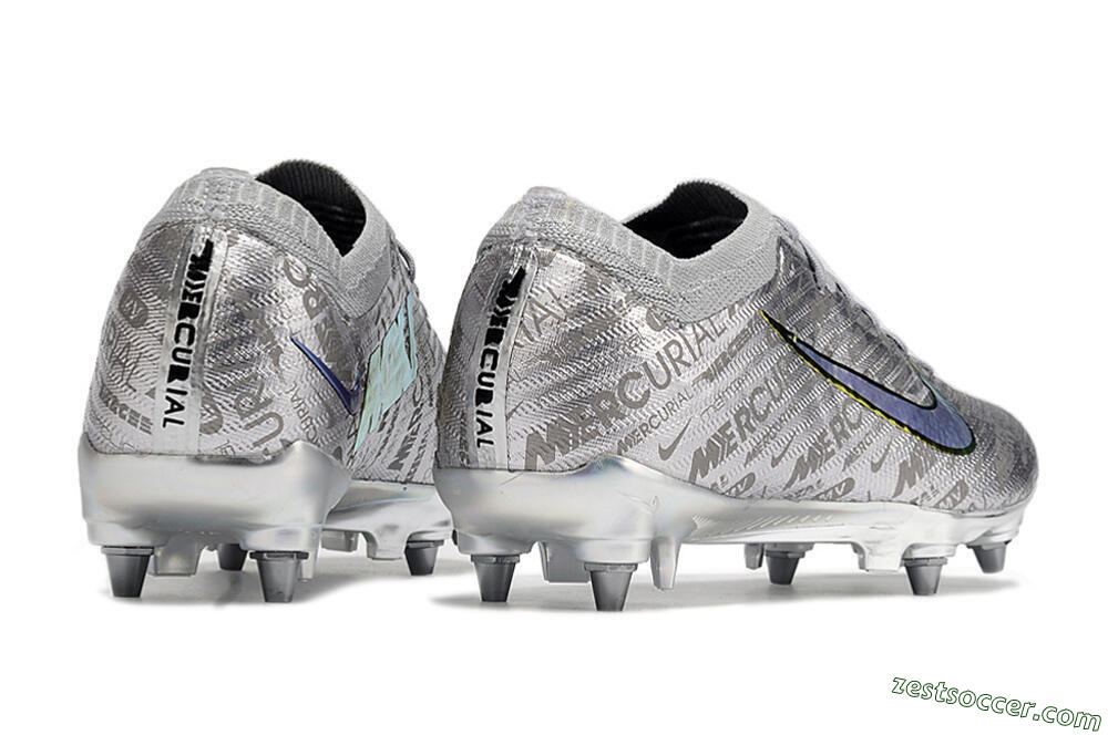Nike Air Zoom Mercurial Vapor 15 Elite SG Low-Tops Soccer Cleats - Silver/Gold 6