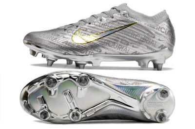 Nike Air Zoom Mercurial Vapor 15 Elite SG Low-Tops Soccer Cleats - Silver/Gold