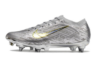 Nike Air Zoom Mercurial Vapor 15 Elite SG Low-Tops Soccer Cleats - Silver/Gold