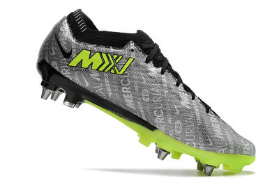 Nike Air Zoom Mercurial Vapor 15 Elite SG Low-Tops Soccer Cleats - Silver/Green/Black