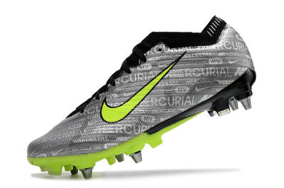 Nike Air Zoom Mercurial Vapor 15 Elite SG Low-Tops Soccer Cleats - Silver/Green/Black