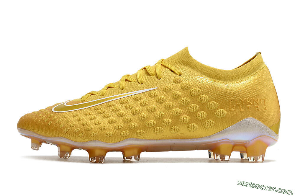 Nike Phantom Ultra Venom FG Low-Tops Soccer Cleats - Gold/White 2