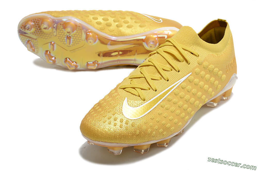 Nike Phantom Ultra Venom FG Low-Tops Soccer Cleats - Gold/White 3