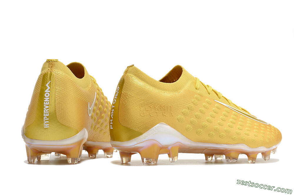Nike Phantom Ultra Venom FG Low-Tops Soccer Cleats - Gold/White 6