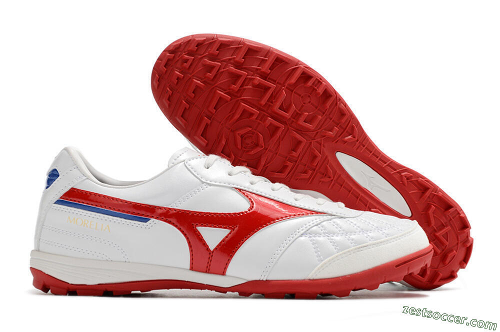 Mizuno Morelia Sala Japn TF Low-Tops Soccer Shoes - White/Red 0