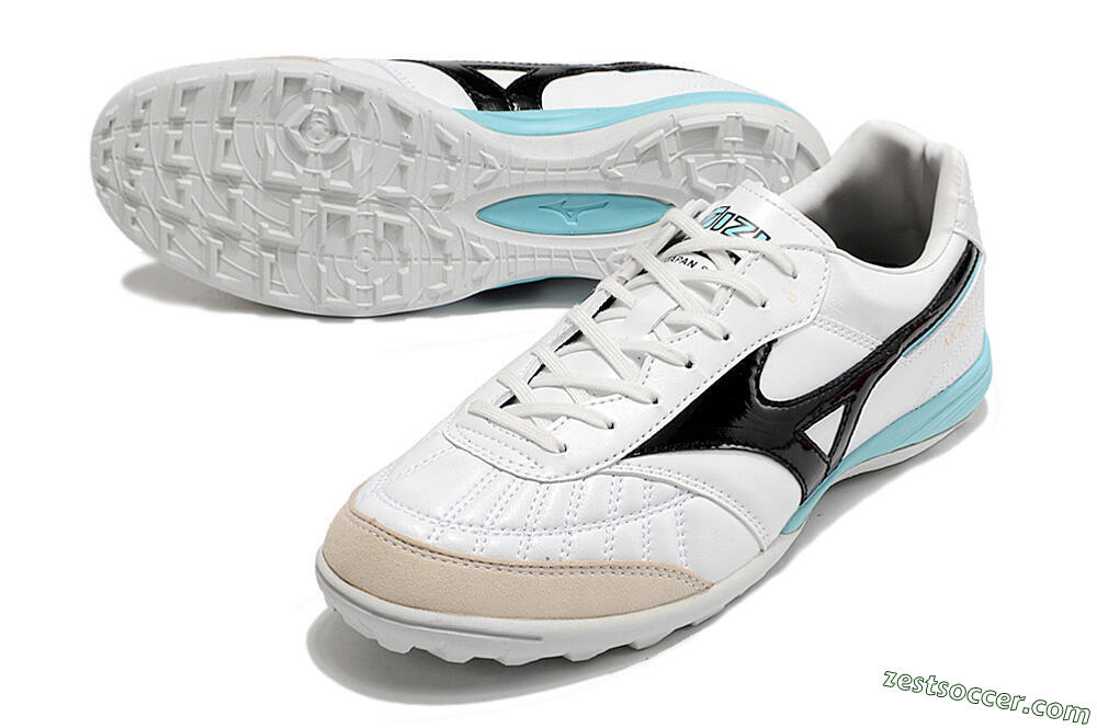 Mizuno Morelia Sala Japn TF Low-Tops Soccer Shoes - White/Black/Blue 3
