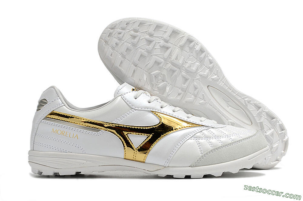 Mizuno Morelia Sala Japn TF Low-Tops Soccer Shoes - White/Gold 0