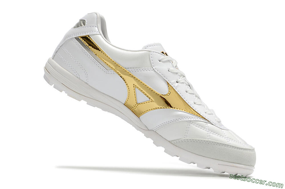 Mizuno Morelia Sala Japn TF Low-Tops Soccer Shoes - White/Gold 5