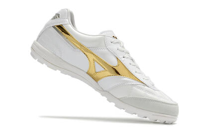 Mizuno Morelia Sala Japn TF Low-Tops Soccer Shoes - White/Gold