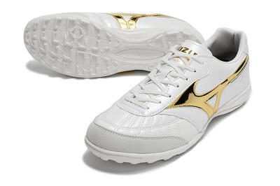 Mizuno Morelia Sala Japn TF Low-Tops Soccer Shoes - White/Gold