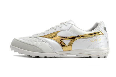 Mizuno Morelia Sala Japn TF Low-Tops Soccer Shoes - White/Gold