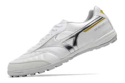 Mizuno Morelia Sala Japan TF Low-Tops Soccer Shoes - White/Silver/Yellow