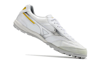 Mizuno Morelia Sala Japan TF Low-Tops Soccer Shoes - White/Silver/Yellow