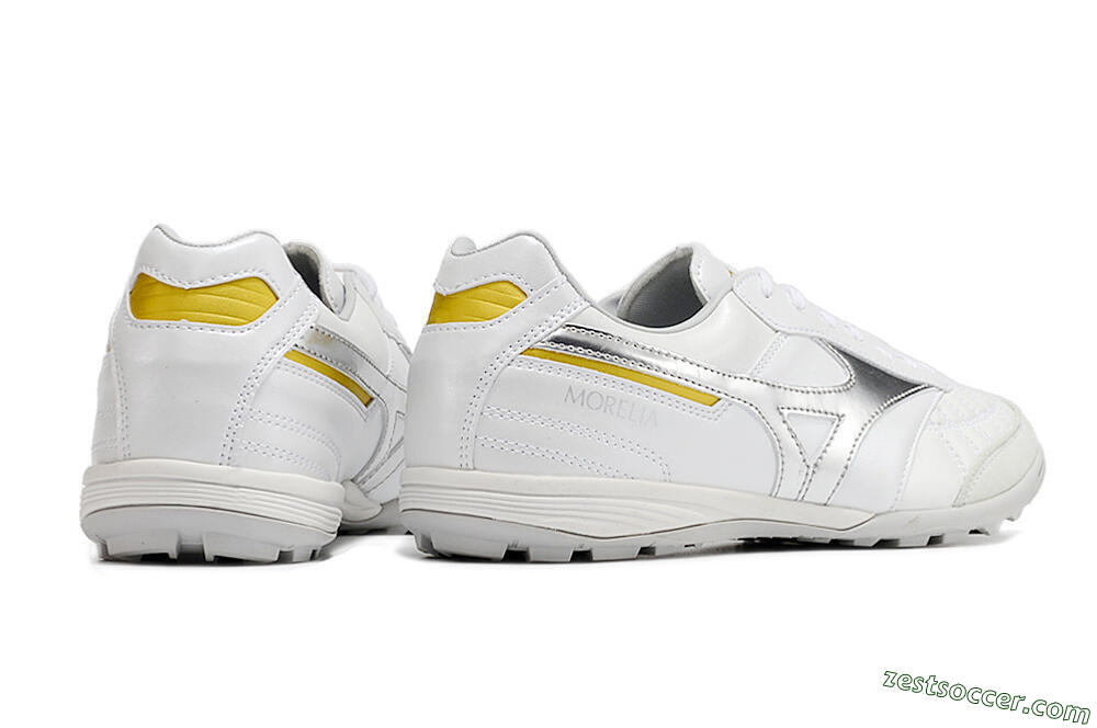 Mizuno Morelia Sala Japan TF Low-Tops Soccer Shoes - White/Silver/Yellow 6