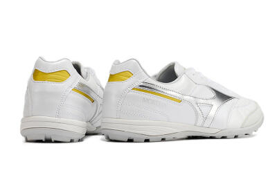 Mizuno Morelia Sala Japan TF Low-Tops Soccer Shoes - White/Silver/Yellow