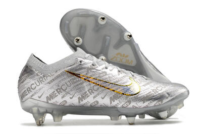 Nike Air Zoom Mercurial Vapor 15 Elite SG Low-Tops Soccer Cleats - Silver/Gold