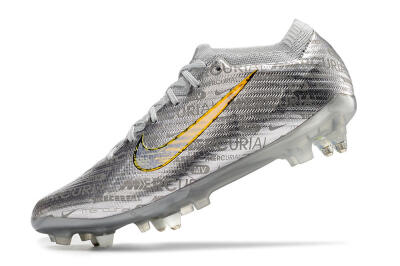 Nike Air Zoom Mercurial Vapor 15 Elite SG Low-Tops Soccer Cleats - Silver/Gold