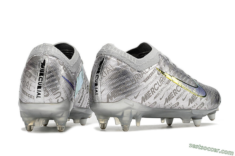 Nike Air Zoom Mercurial Vapor 15 Elite SG Low-Tops Soccer Cleats - Silver/Gold 6
