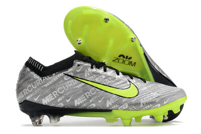 Nike Air Zoom Mercurial Vapor 15 Elite SG Low-Tops Soccer Cleats - Silver/Green/Black