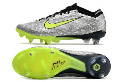 Nike Air Zoom Mercurial Vapor 15 Elite SG Low-Tops Soccer Cleats - Silver/Green/Black