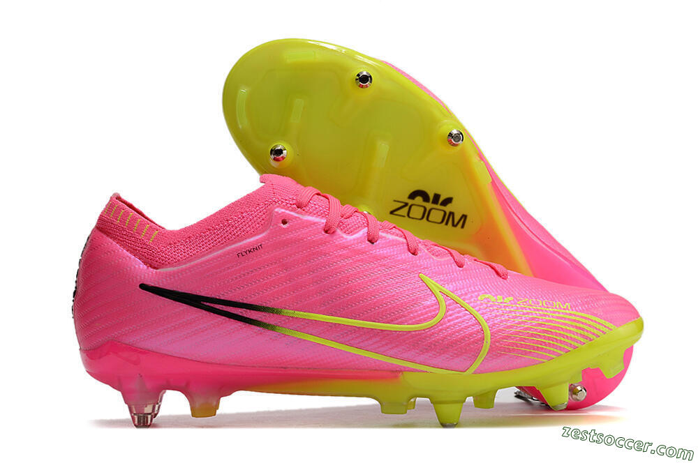 Nike Air Zoom Mercurial Vapor 15 Elite SG Low-Tops Soccer Cleats - Pink/Green/Black 0