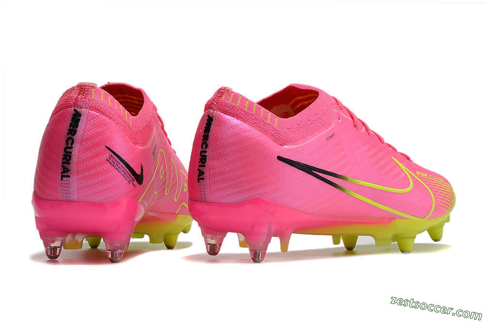 Nike Air Zoom Mercurial Vapor 15 Elite SG Low-Tops Soccer Cleats - Pink/Green/Black 6