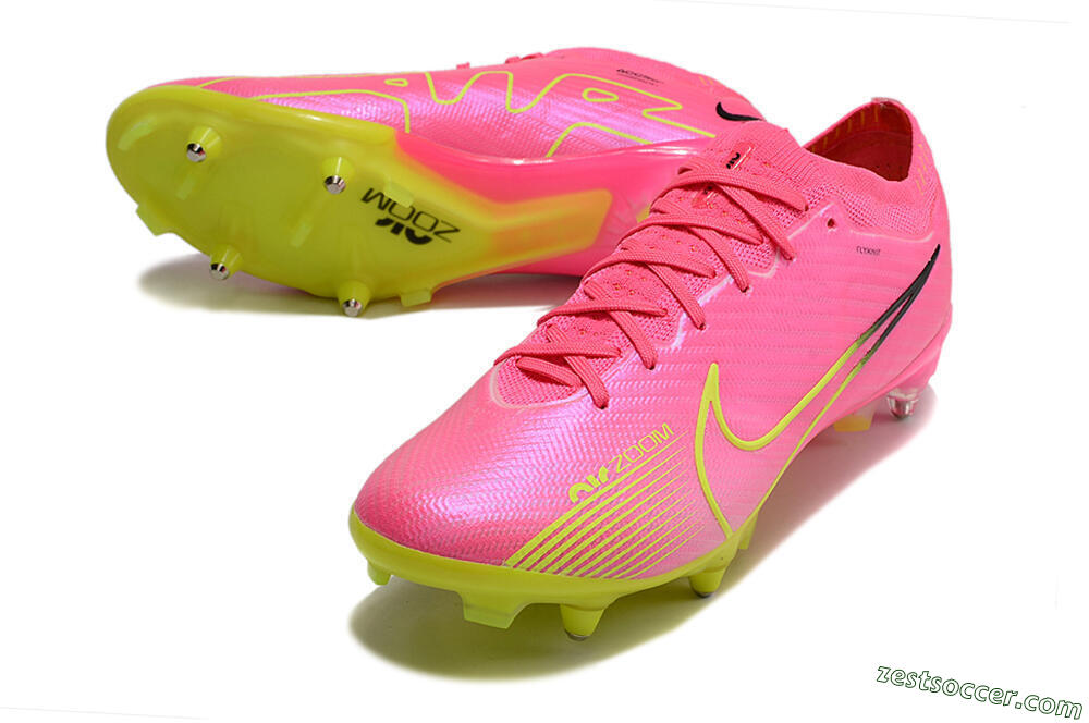 Nike Air Zoom Mercurial Vapor 15 Elite SG Low-Tops Soccer Cleats - Pink/Green/Black 3