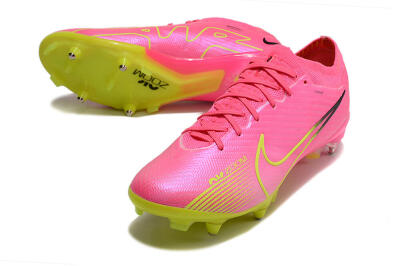 Nike Air Zoom Mercurial Vapor 15 Elite SG Low-Tops Soccer Cleats - Pink/Green/Black