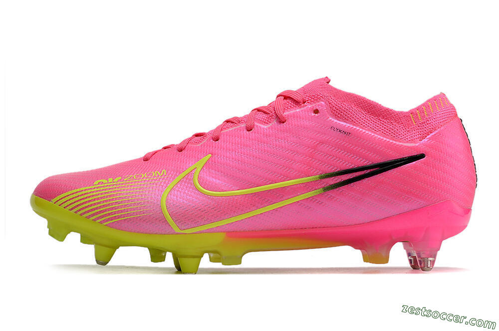 Nike Air Zoom Mercurial Vapor 15 Elite SG Low-Tops Soccer Cleats - Pink/Green/Black 2
