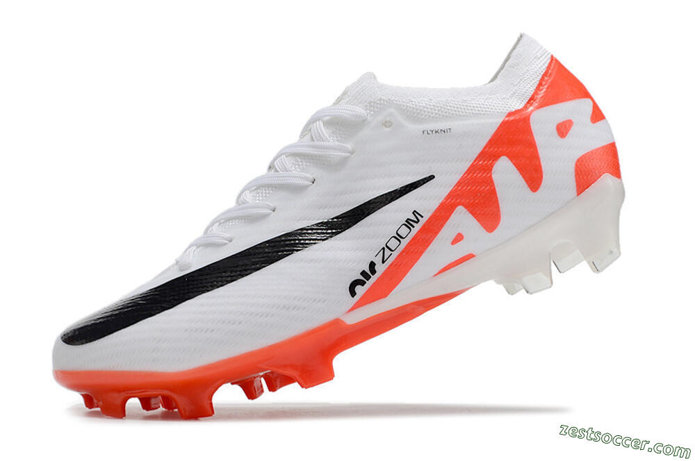 Nike Air Zoom Mercurial Vapor 15 Elite FG Low-Tops Soccer Cleats - White/Black/Red 5