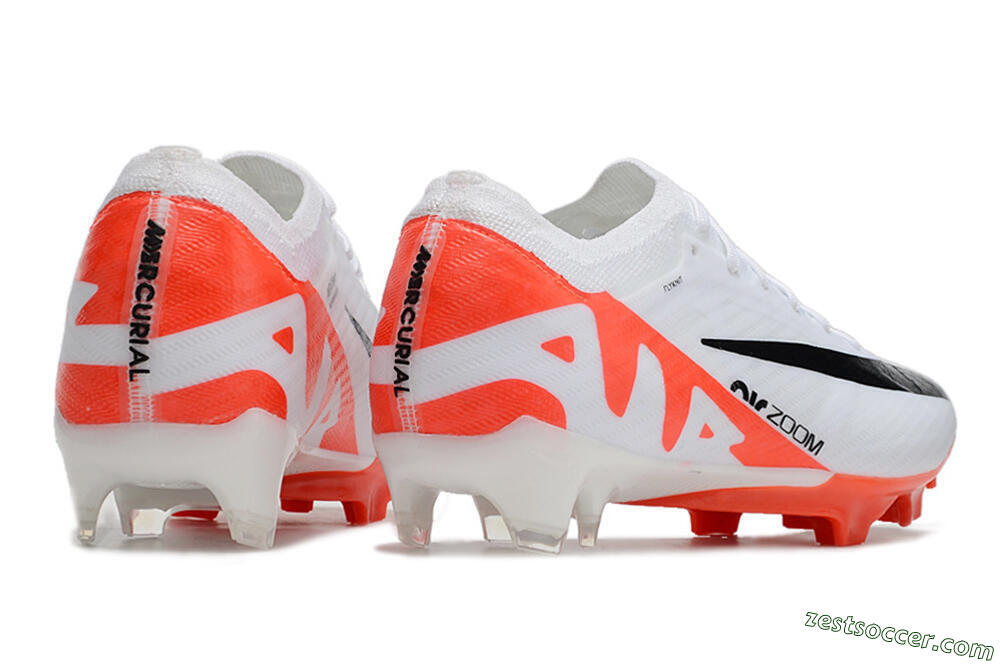 Nike Air Zoom Mercurial Vapor 15 Elite FG Low-Tops Soccer Cleats - White/Black/Red 6