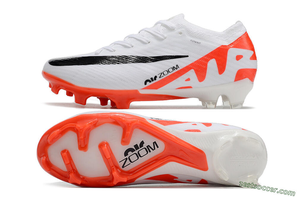 Nike Air Zoom Mercurial Vapor 15 Elite FG Low-Tops Soccer Cleats - White/Black/Red 1