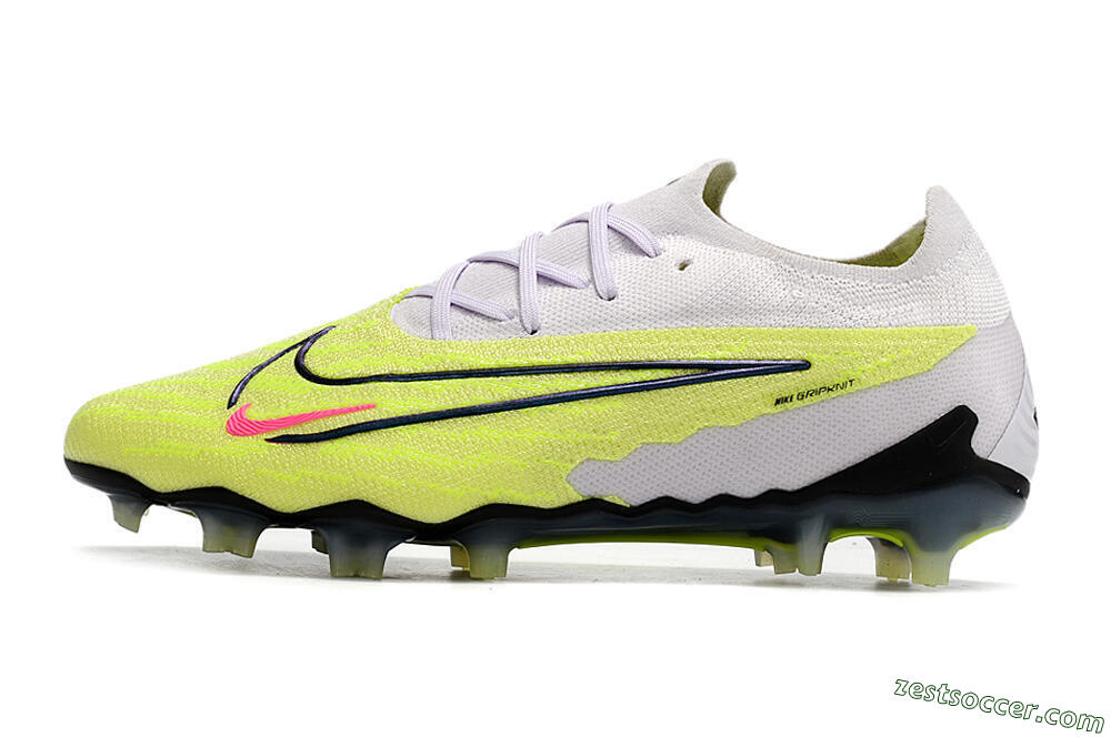 Nike Phantom GX Elite FG Low-Tops Soccer Cleats - White/Green/Black 2
