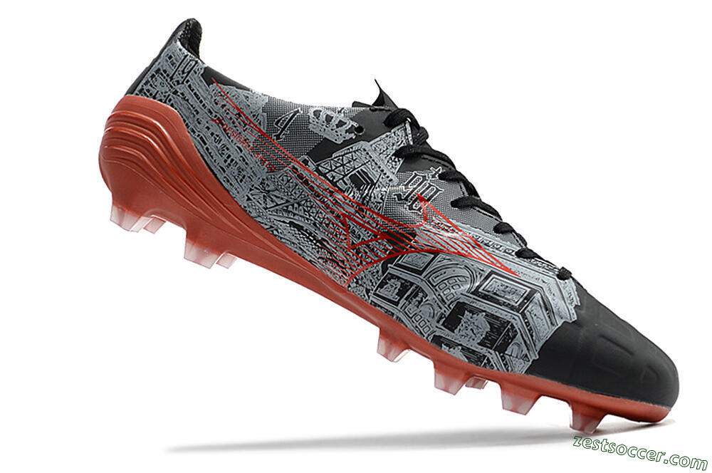 Mizuno Morelia Alpha an FG Low-Tops Soccer Cleats - Black/Red 4
