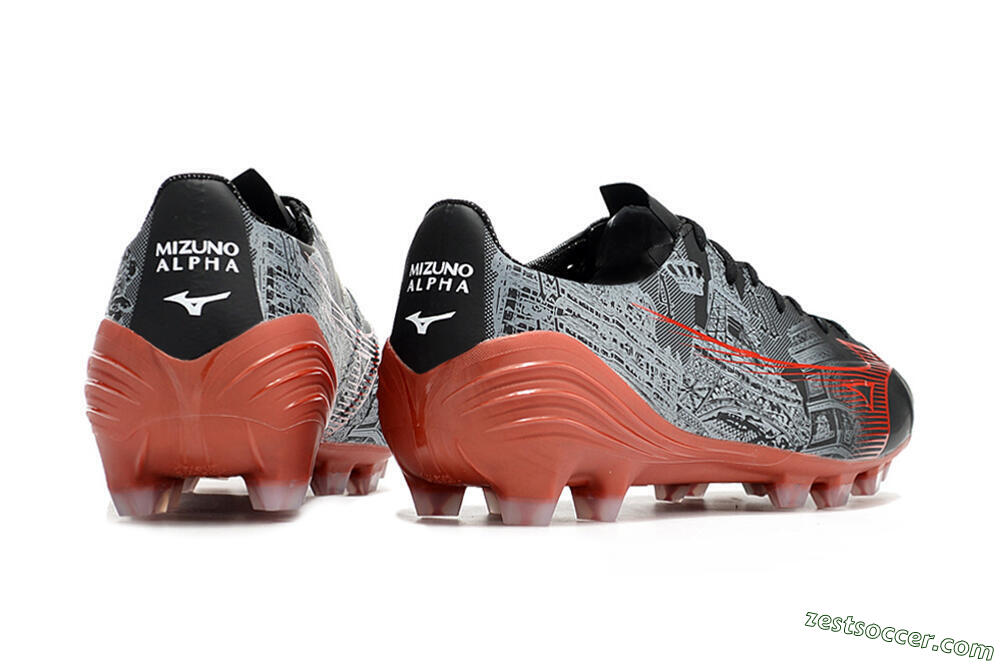 Mizuno Morelia Alpha an FG Low-Tops Soccer Cleats - Black/Red 6