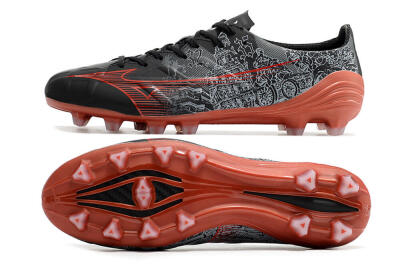 Mizuno Morelia Alpha an FG Low-Tops Soccer Cleats - Black/Red