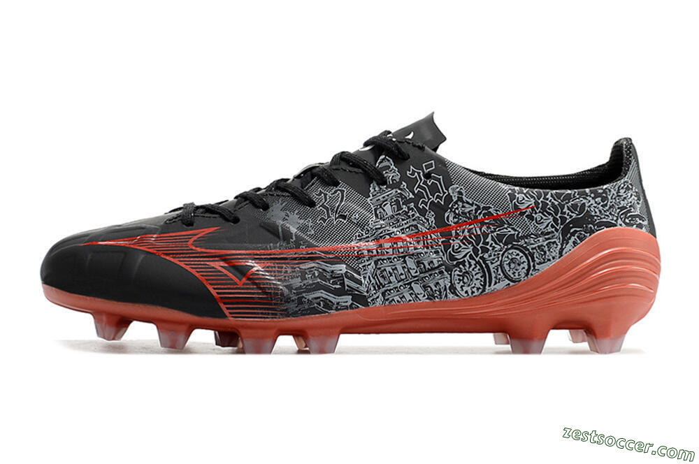 Mizuno Morelia Alpha an FG Low-Tops Soccer Cleats - Black/Red 2