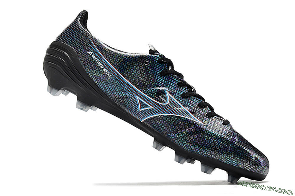 Mizuno Morelia Alpha an FG Low-Tops Soccer Cleats - Black/Blue 4