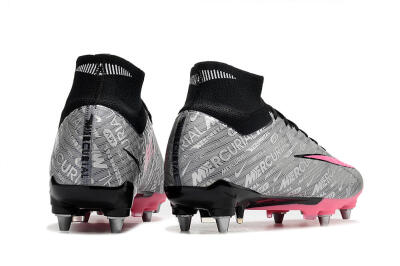 Nike Air Zoom Mercurial Superfly 9 Elite SG High-Tops Soccer Cleats - Silver/Black/Pink