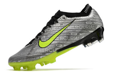 Nike AIR Zoom Mercurial Vapor 15 Elite FG Low-Tops Soccer Cleats - Silver/Green/Black