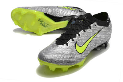 Nike AIR Zoom Mercurial Vapor 15 Elite FG Low-Tops Soccer Cleats - Silver/Green/Black