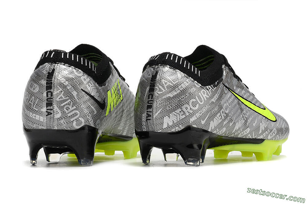 Nike AIR Zoom Mercurial Vapor 15 Elite FG Low-Tops Soccer Cleats - Silver/Green/Black 6