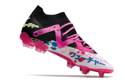 Puma Future X Powercat Tokyo Match FG Low-Tops Soccer Cleats - White/Black/Green/Pink