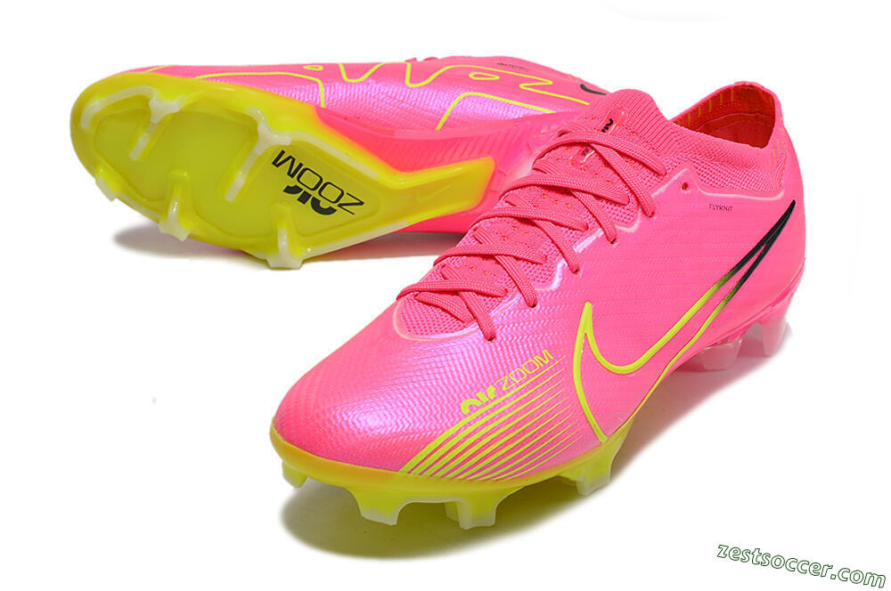 Nike Air Zoom Mercurial Vapor 15 Elite FG Low-Tops Soccer Cleats - Pink/Green/Black 3