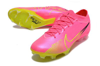 Nike Air Zoom Mercurial Vapor 15 Elite FG Low-Tops Soccer Cleats - Pink/Green/Black