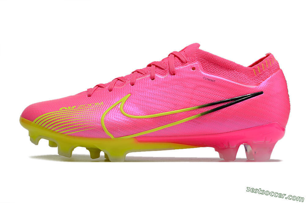 Nike Air Zoom Mercurial Vapor 15 Elite FG Low-Tops Soccer Cleats - Pink/Green/Black 2