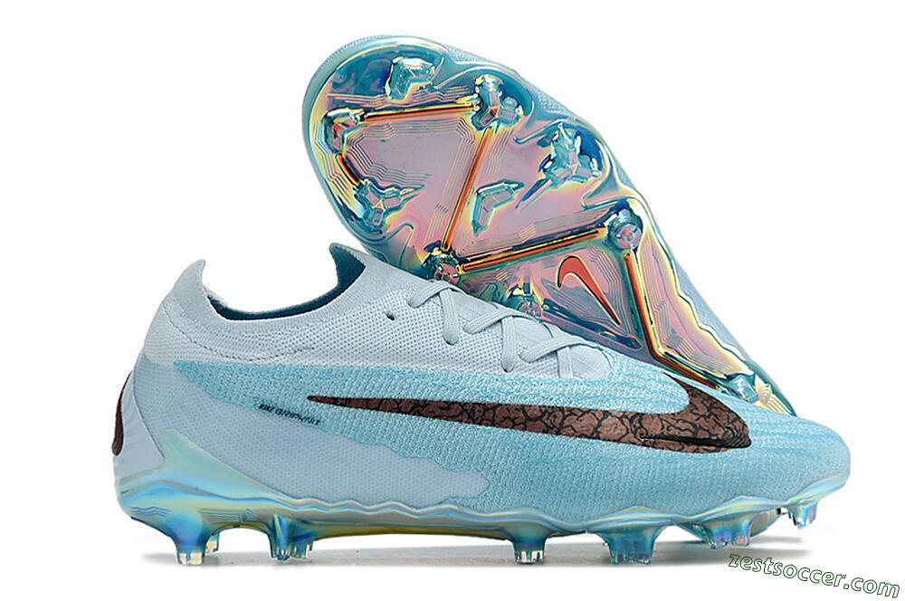 Nike Phantom GX Elite FG Low-Tops Soccer Cleats - Blue/Brown 0